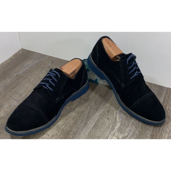 Joseph Abboud * Black Seude w Blue Sole/Stitching * Lace-Up * Men's Size 11.5 - Picture 1 of 11